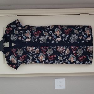 Roz & Ali Navy Floral Print Dress Size 8